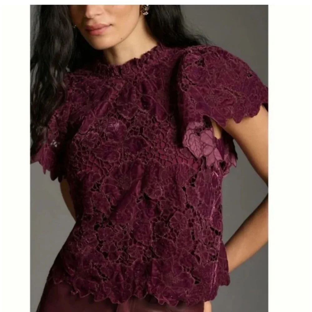 Anthropologie Velvet Blouse - Picture 2 of 4